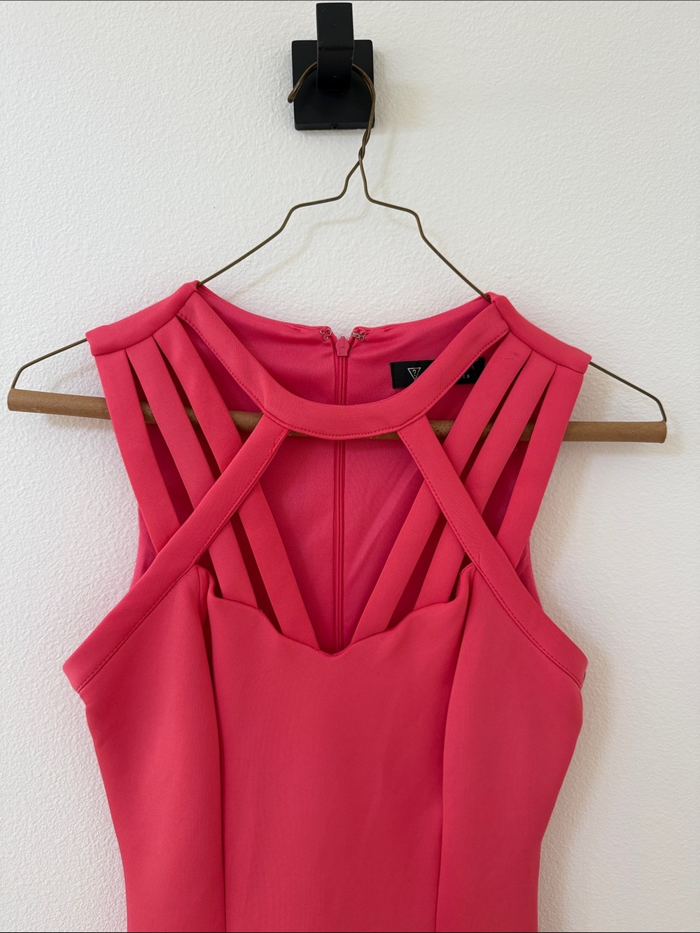 Guess Fuchsia Multi-Strap Mini Dress